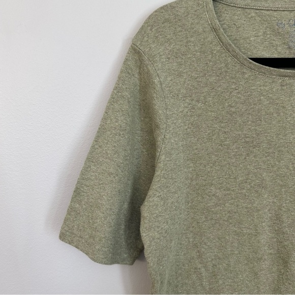 Chico’s Women’s Green Cotton Scoop Neck Elbow Sleeve Tee Sz 2, 12-14, L GUC - Picture 4 of 6